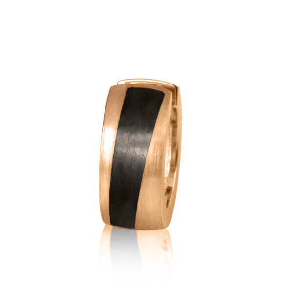 Herren-Creole-Ohrring-Rotgold-Carbon