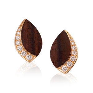 Ohrringe Holz Brillanten Diamanten Rosegold