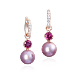 Ohrringe-pink-Perlen-Rhodolite-Diamanten-Rotgold